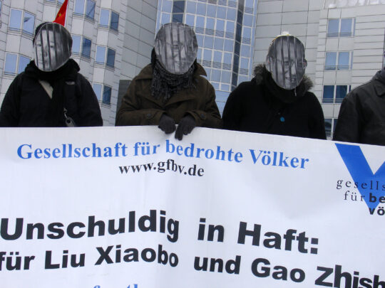 Menschenrechtler protestieren für Freilassung inhaftierter Regimekritiker in China