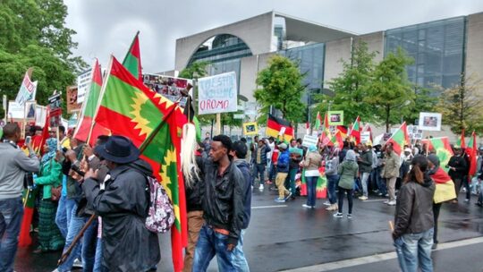 Mahnwache in Berlin gegen blutige Niederschlagung friedlicher Proteste in Äthiopien