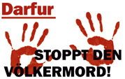 Darfur /“Red Hands“ campaign with survivors of the genocide
