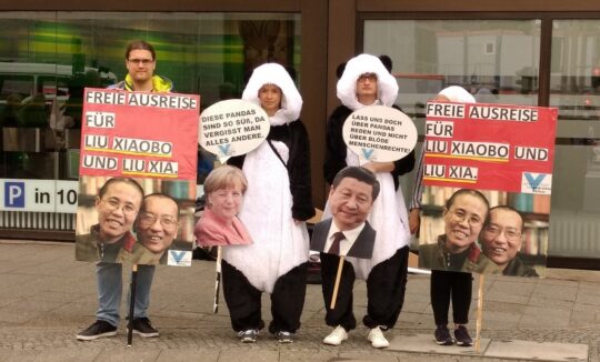China: Aktion „Menschenrechte statt Panda-Diplomatie!“ in Berlin